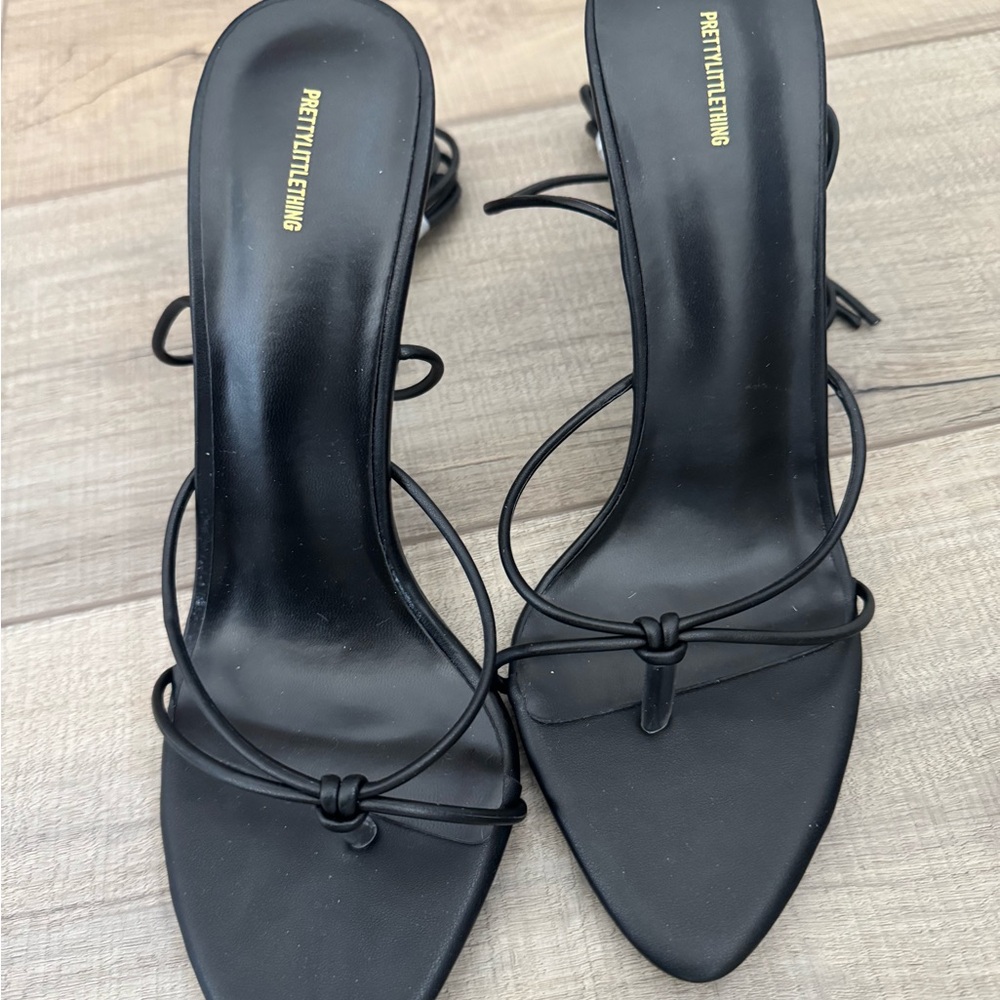 PrettyLittleThing Black Elegant Heels. Size US7.